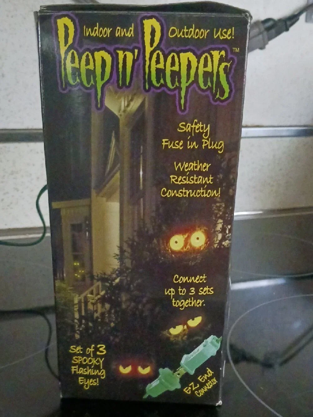 Peep N'Peepers Set Of 3 Halloween Spooky Flashing Eye String Lights 👻☠️👿